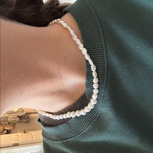 Elegant Plastic White Pearl Necklace